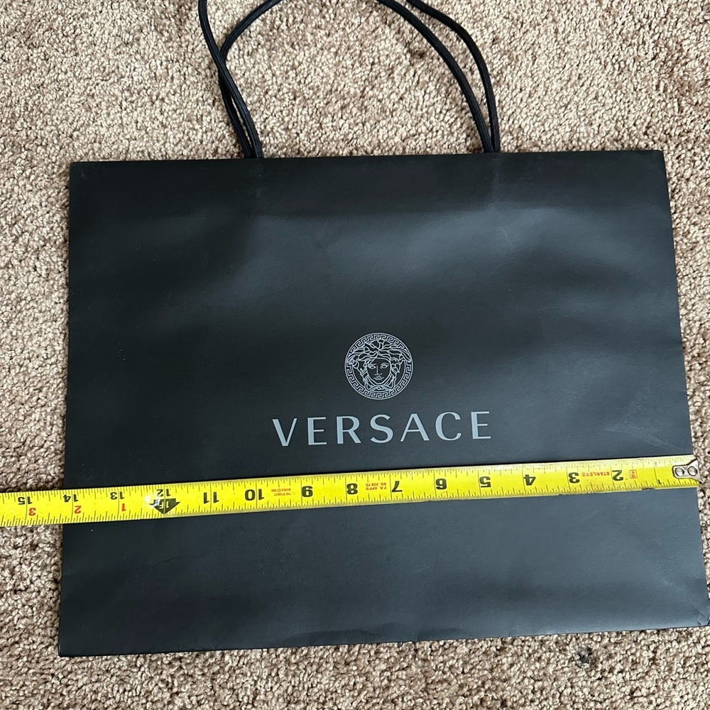 Versace Authentic Black Shopping
Paper Bag Gift Tote Medium 14" X 11" X
6.25"